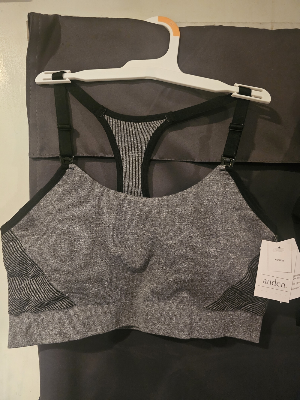 Auden Gray Seamless Nursing Sports Bralette with Racerback